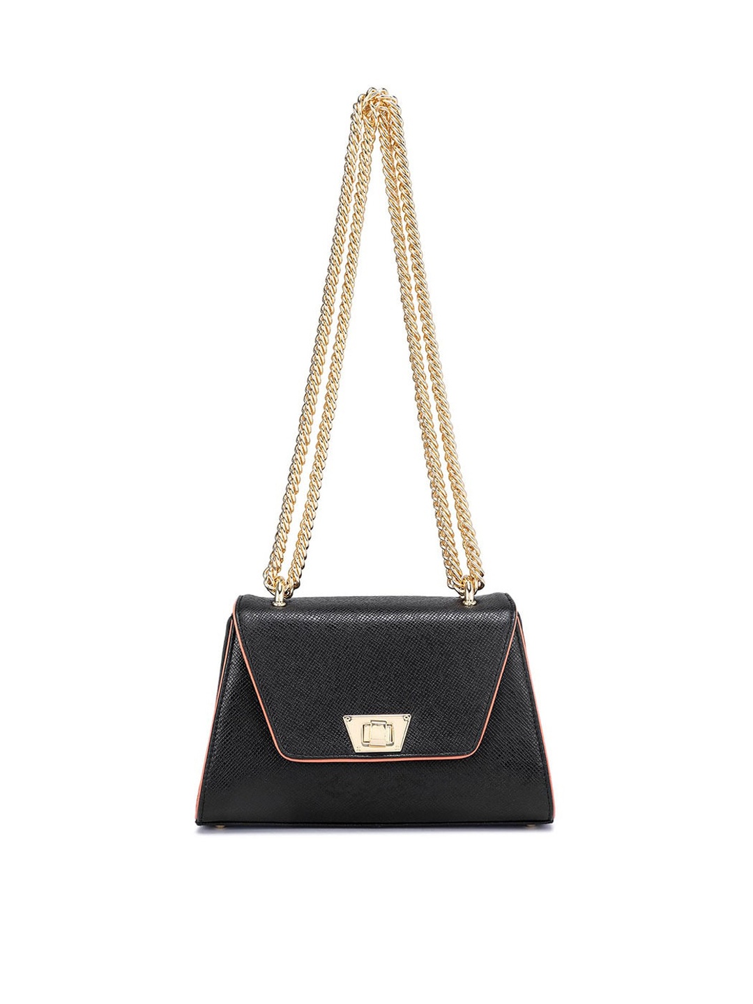 

Da Milano Leather Structured Sling Bag, Black