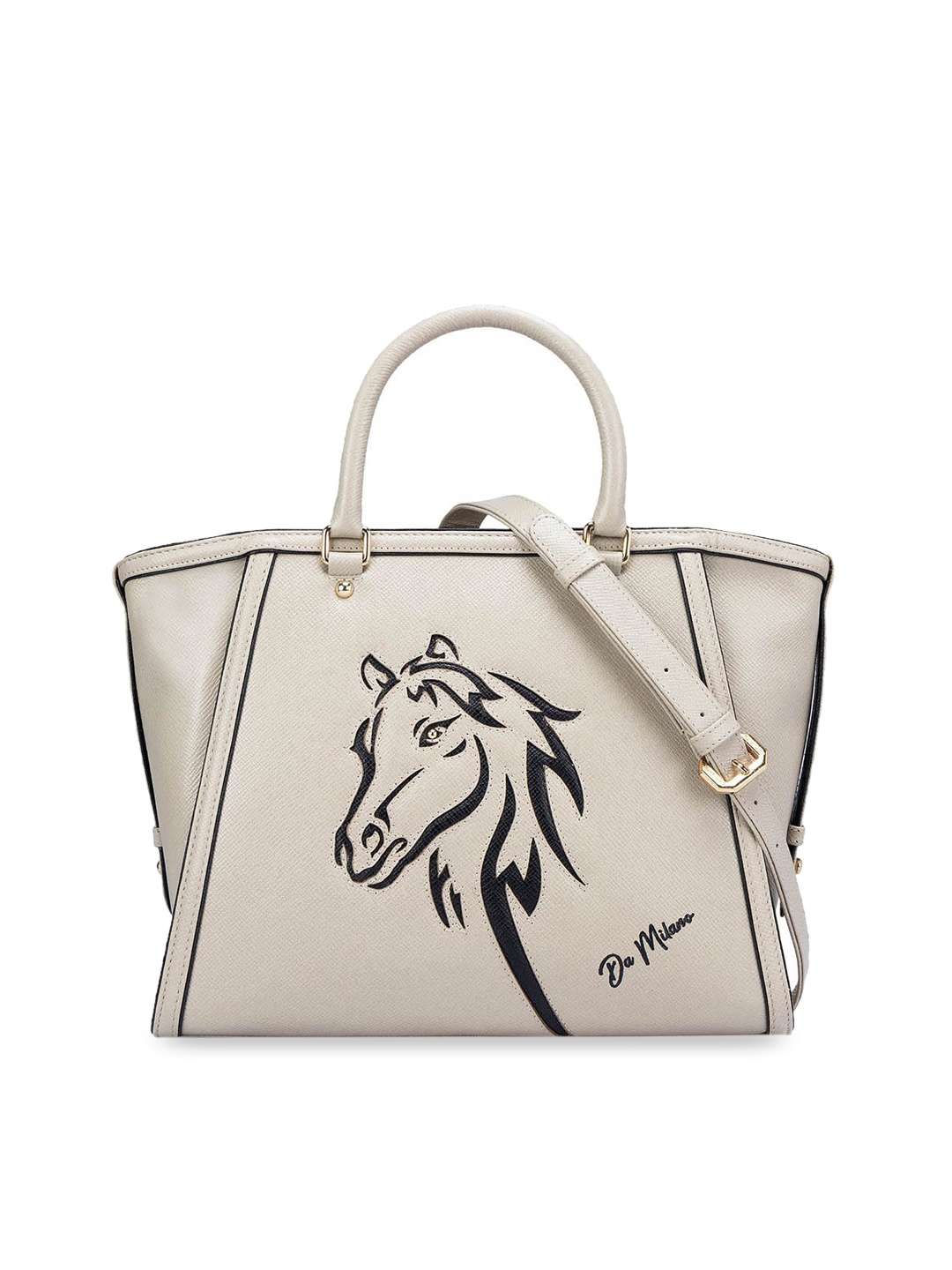 

Da Milano Leather Oversized Shopper Handheld Bag, Off white