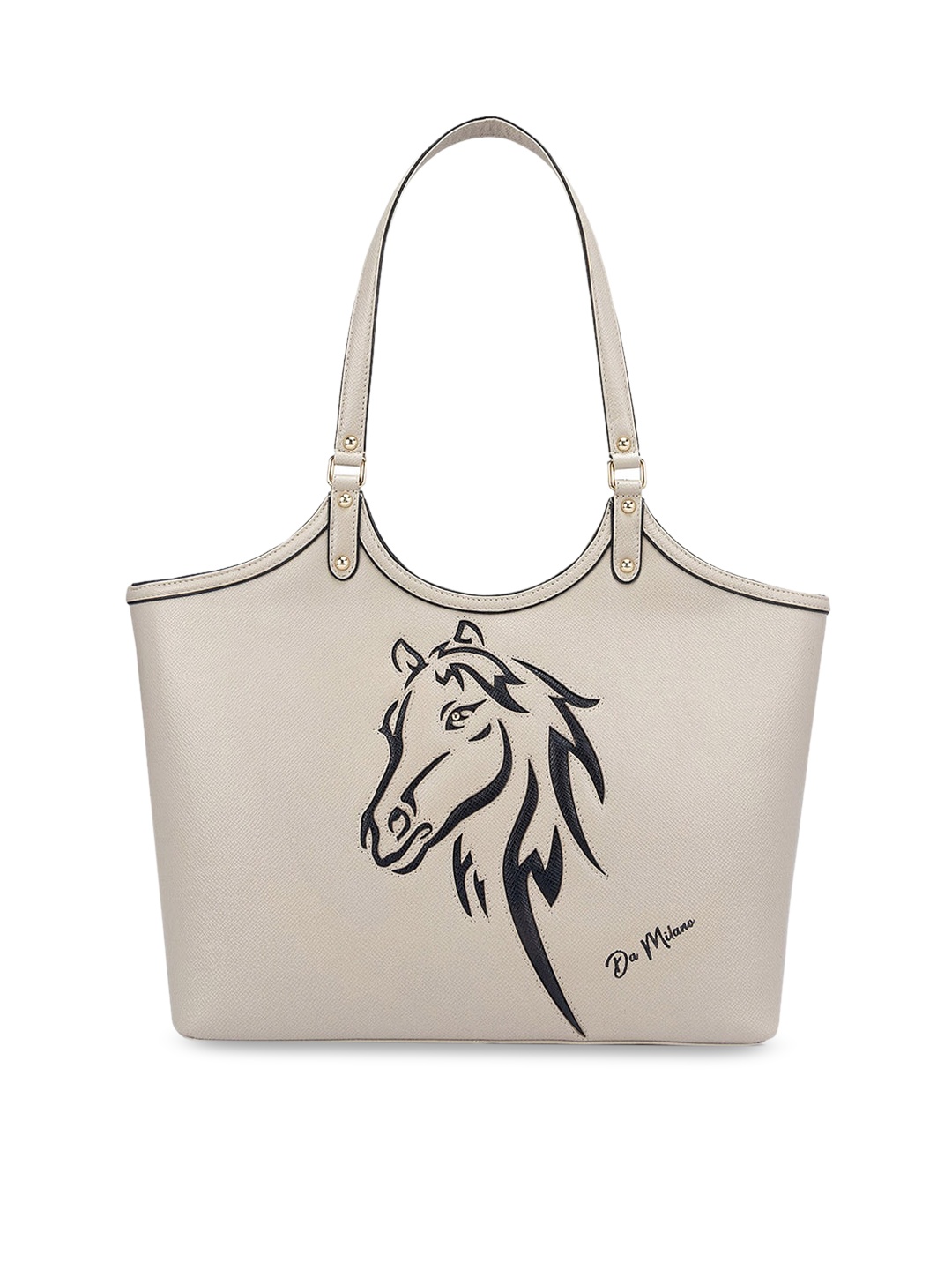

Da Milano Textured Leather Shopper Tote Bag, Cream