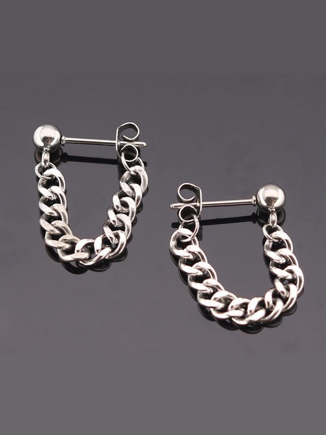 

SALTY Men Contemporary Hoop Earrings, Silver