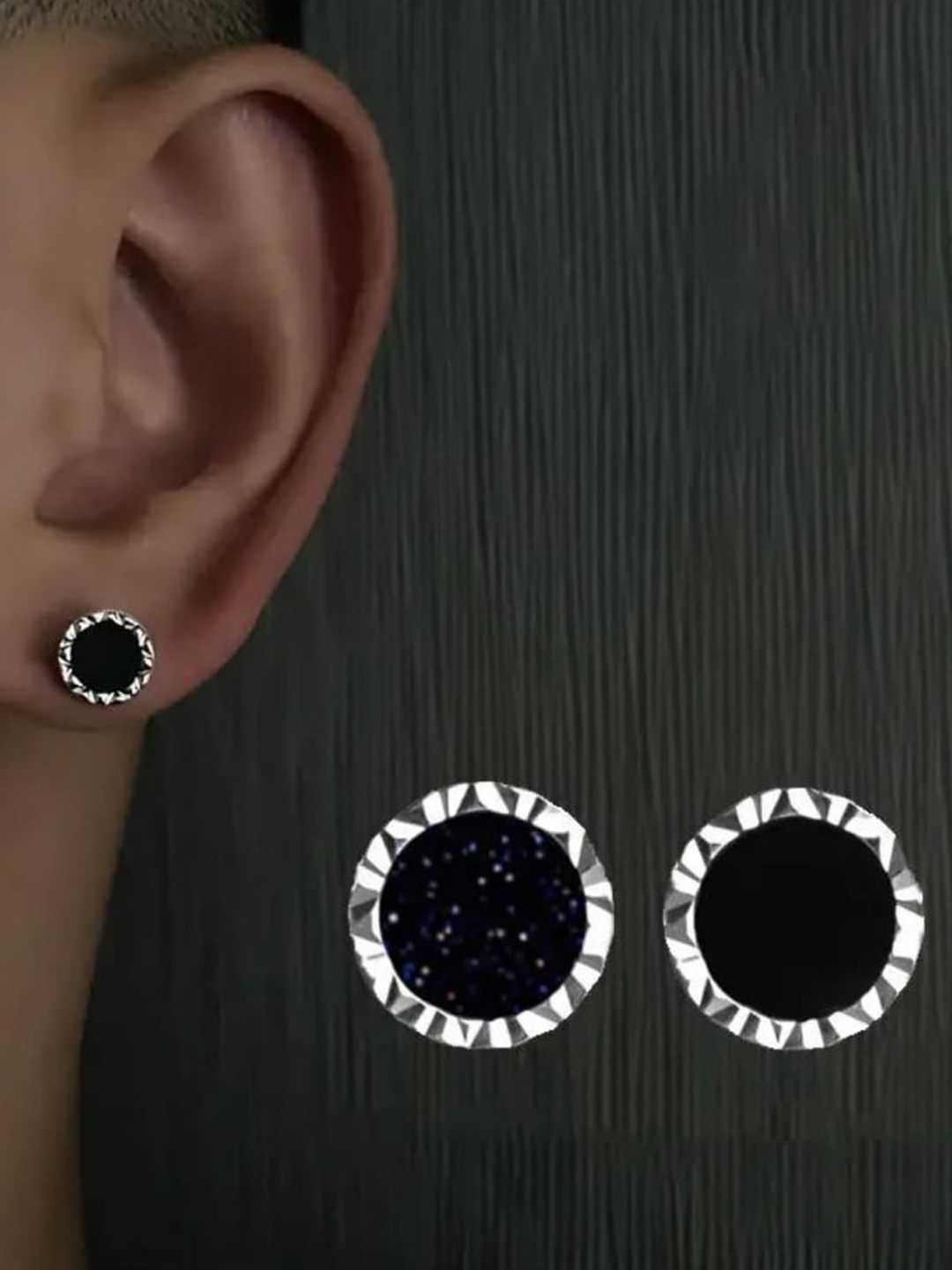 

SALTY Silver-Toned Contemporary Studs Earrings