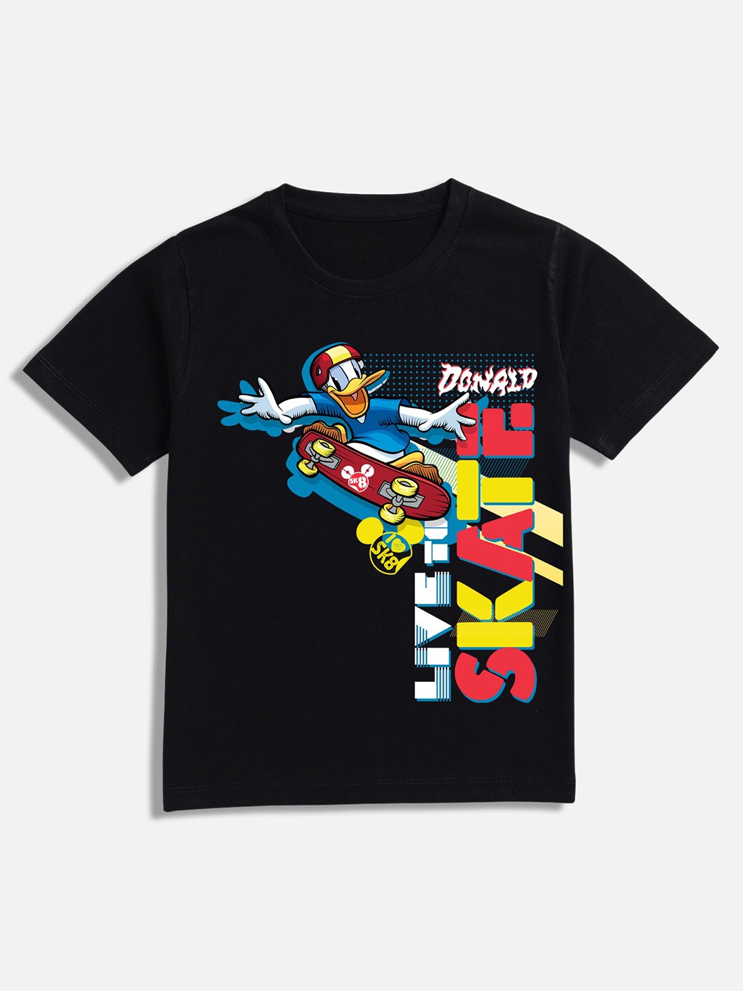 

BAESD Boys Graphic Donald Duck Printed Cotton T-Shirt, Black