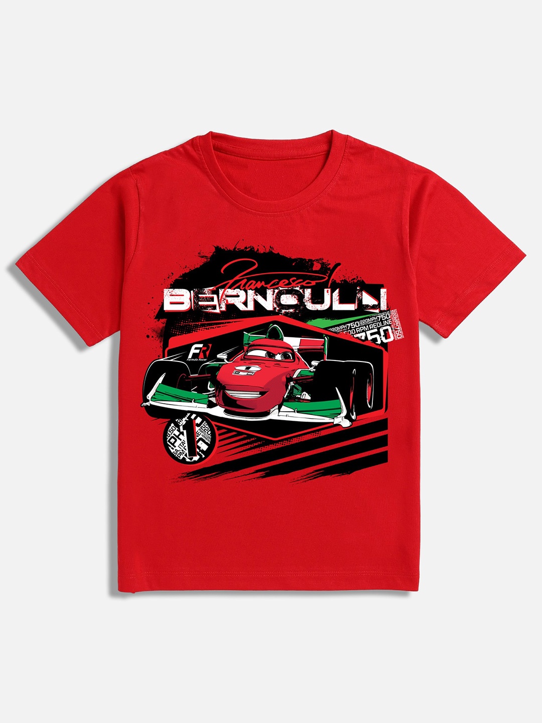 

BAESD Boys Typography Cars Printed Cotton T-Shirt, Red