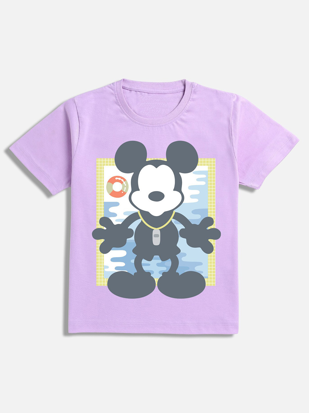 

BAESD Boys Mickey Mouse Printed Round Neck Cotton T-shirt, Purple