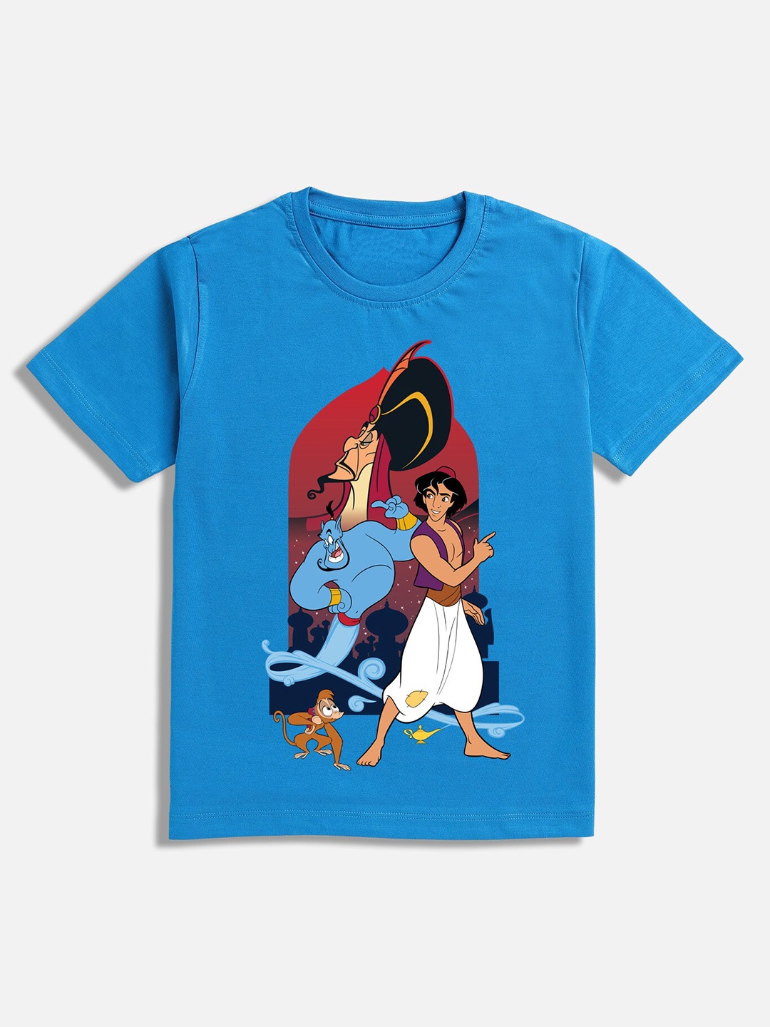 

BAESD Boys Aladdin Graphic Printed Round Neck Cotton T-shirt, Blue
