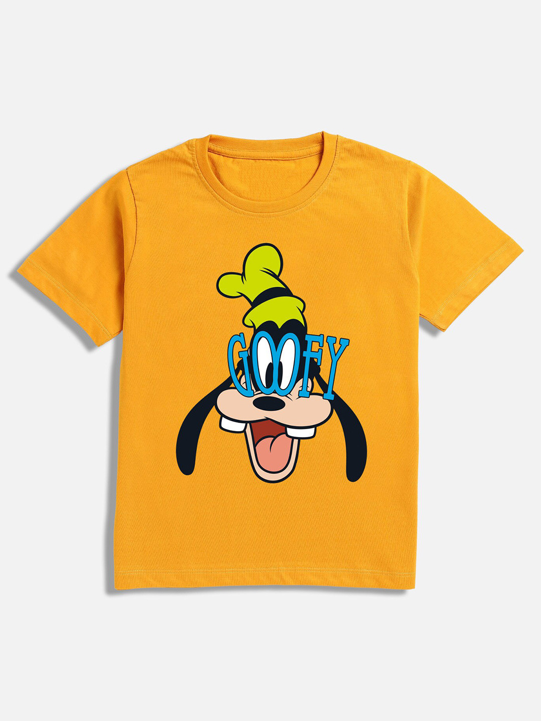 

BAESD Boys Goofy Printed Round Neck Cotton T-shirt, Yellow