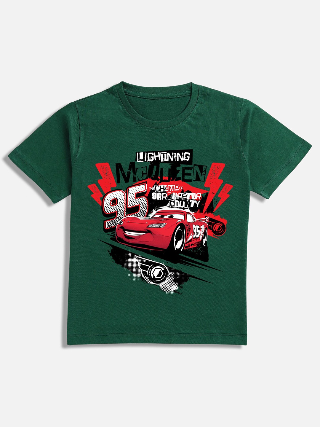 

BAESD Boys Biker Cars Printed Cotton T-shirt, Green