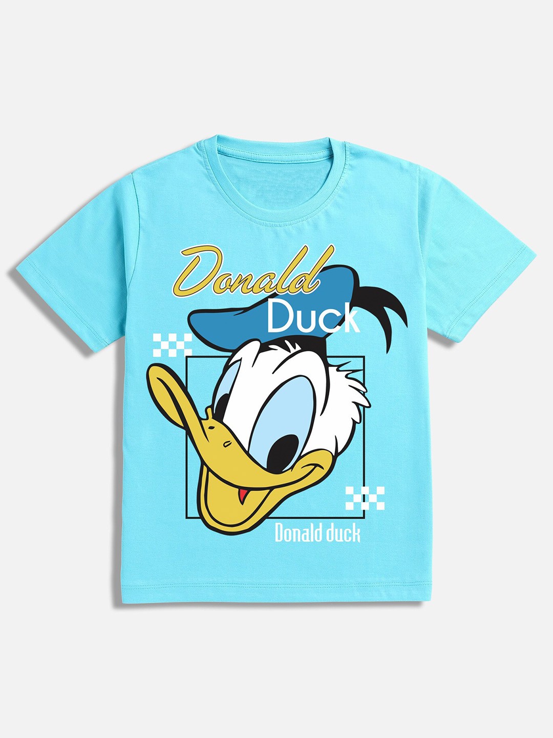 

BAESD Boys Blue Donald Duck Printed Cotton T-shirt, Turquoise blue
