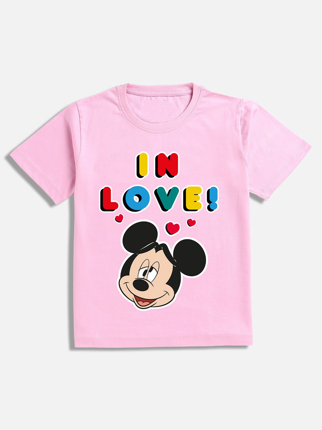 

BAESD Boys Mickey Mouse Printed Cotton T-shirt, Pink