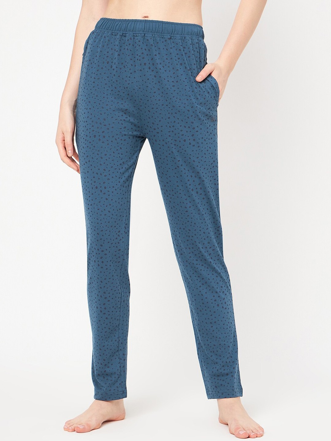 

Okane Women Printed Lounge Pants, Navy blue