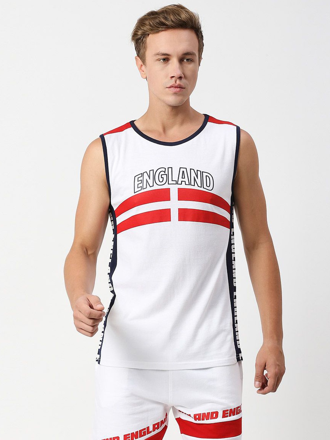 

FanCode England FIFA WC'22 Typography Printed Sports Vest, White