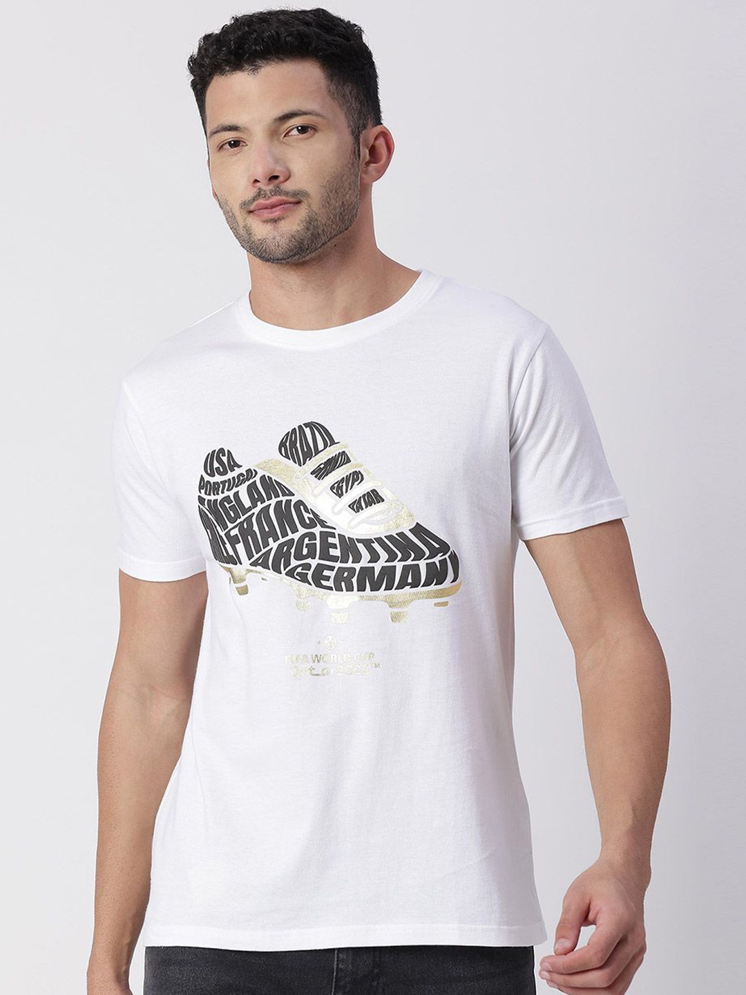

FanCode Germany FIFA WC'22 Printed Bio Finish Cotton T-shirt, White