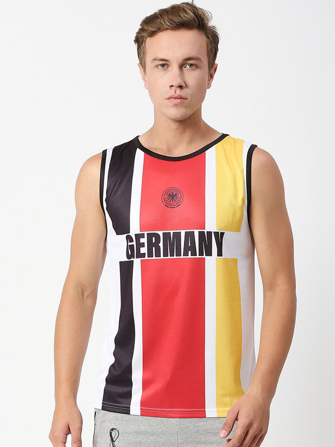 

FanCode Germany FIFA WC'22 Printed Sports Innerwear Vest, White