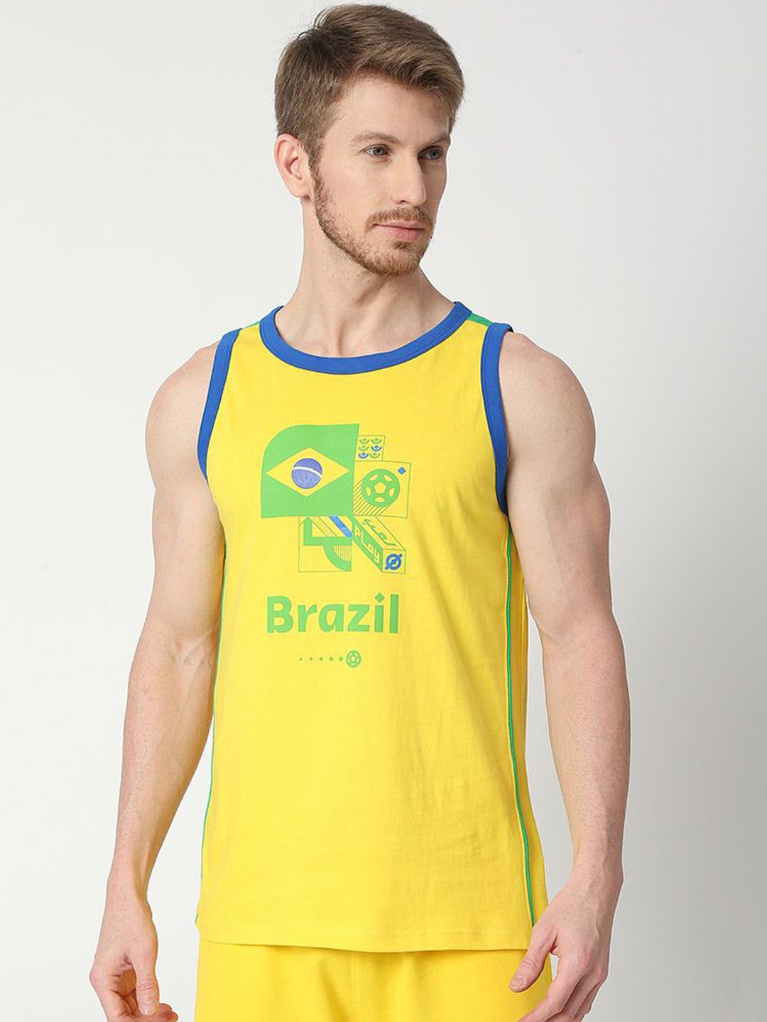 

FanCode Brazil FIFA WC'22 Sports Innerwear Vest, Yellow