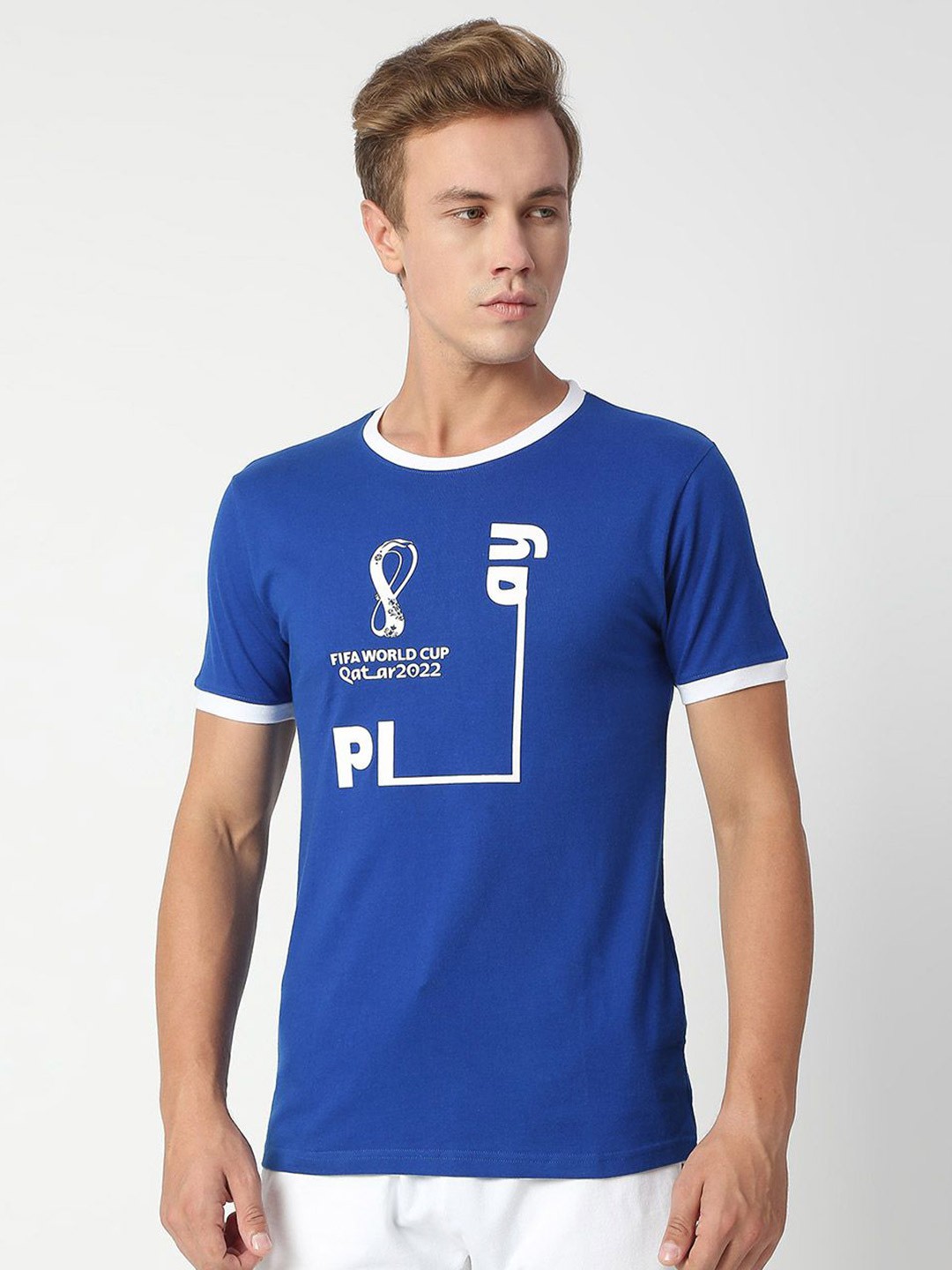 

FanCode Fifa World-Cup Typography Printed Cotton Bio Finish Sports T-shirt, Blue