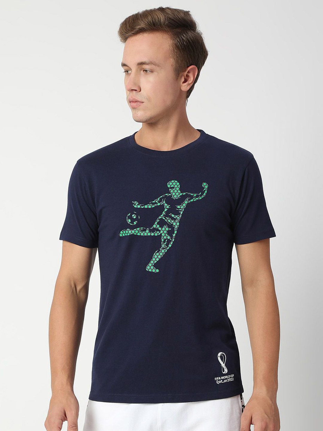 

FanCode Fifa World-Cup Qatar 2022 Printed Bio Finish Cotton T-shirt, Blue