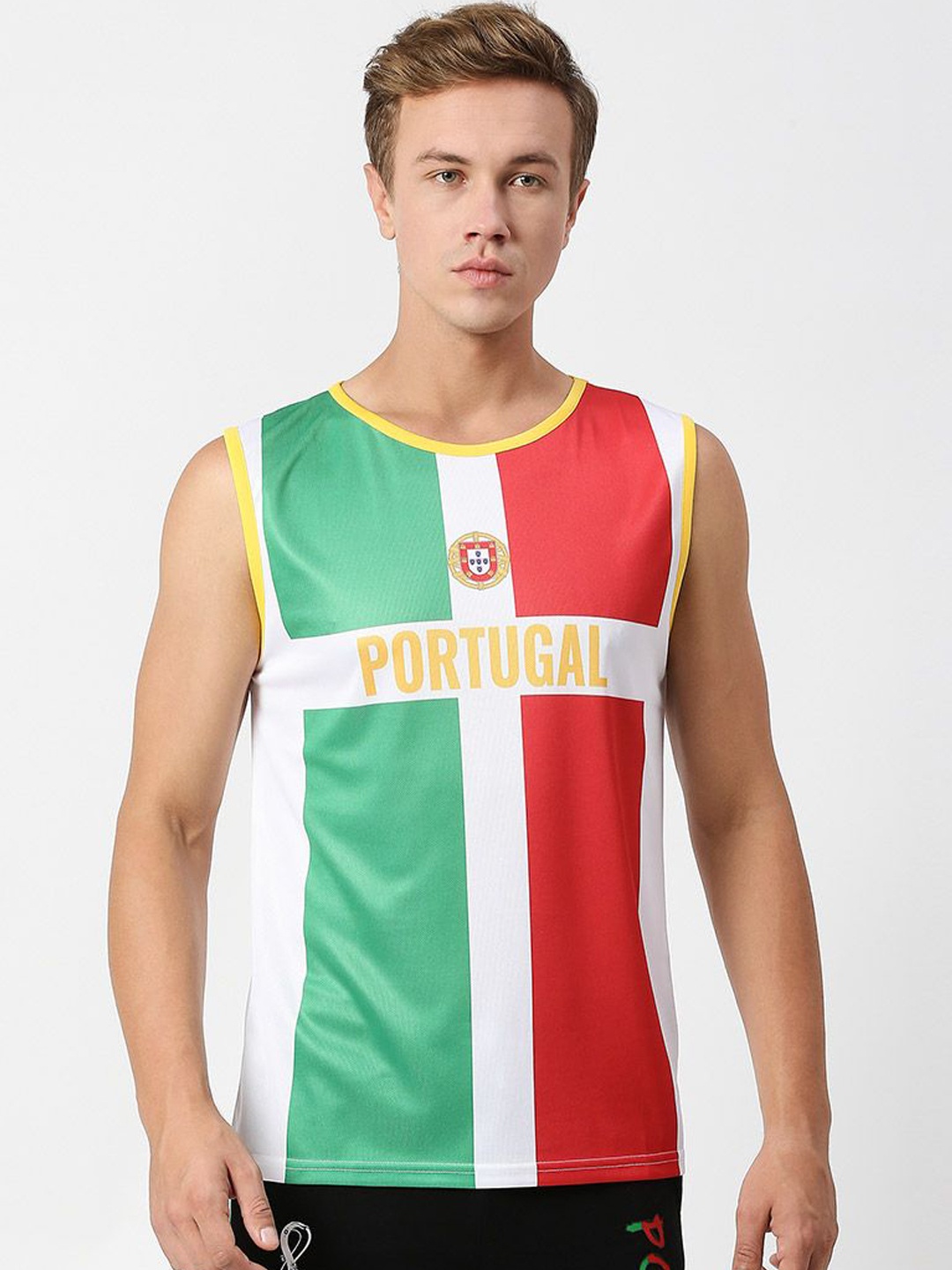 

FanCode Portugal FIFA WC'22 Printed Sports Innerwear Vest, White