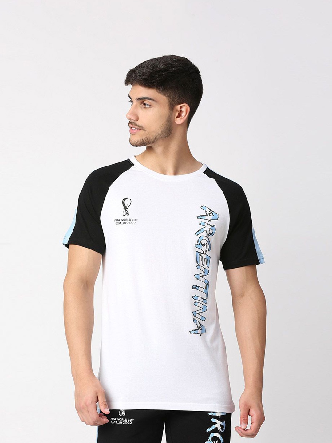 

FanCode Argentina FIFA WC'22 Printed Round Neck Bio Finish Cotton T-shirt, White