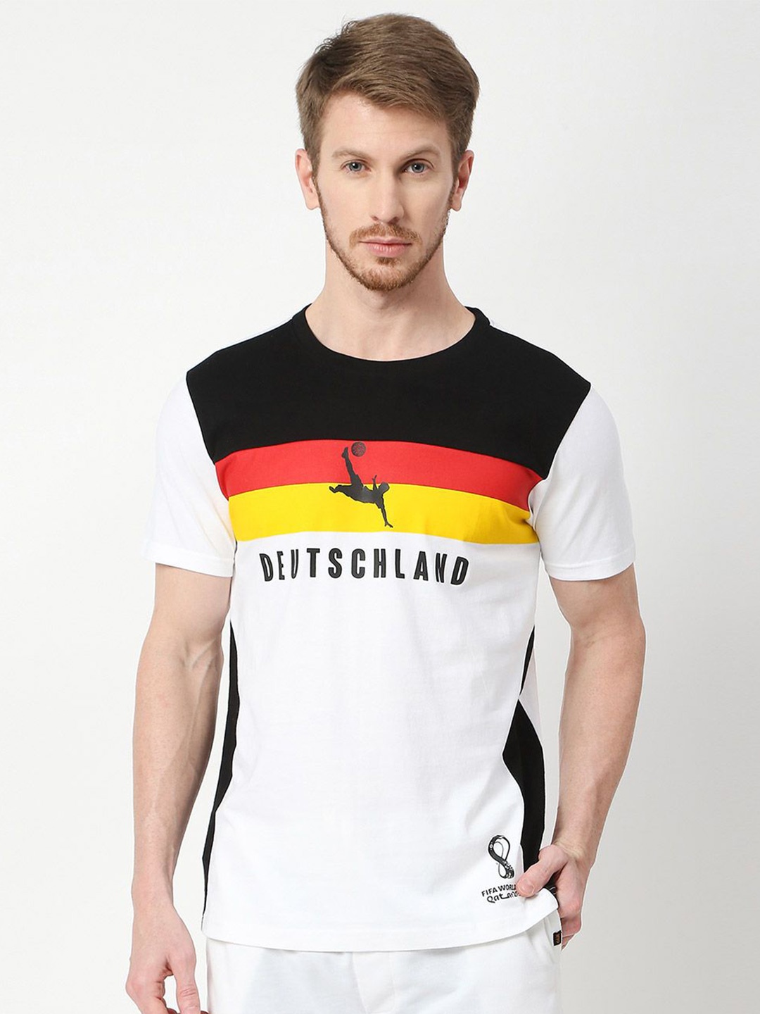 

FanCode Germany FIFA WC'22 Printed Bio Finish Cotton Sports T-shirt, White