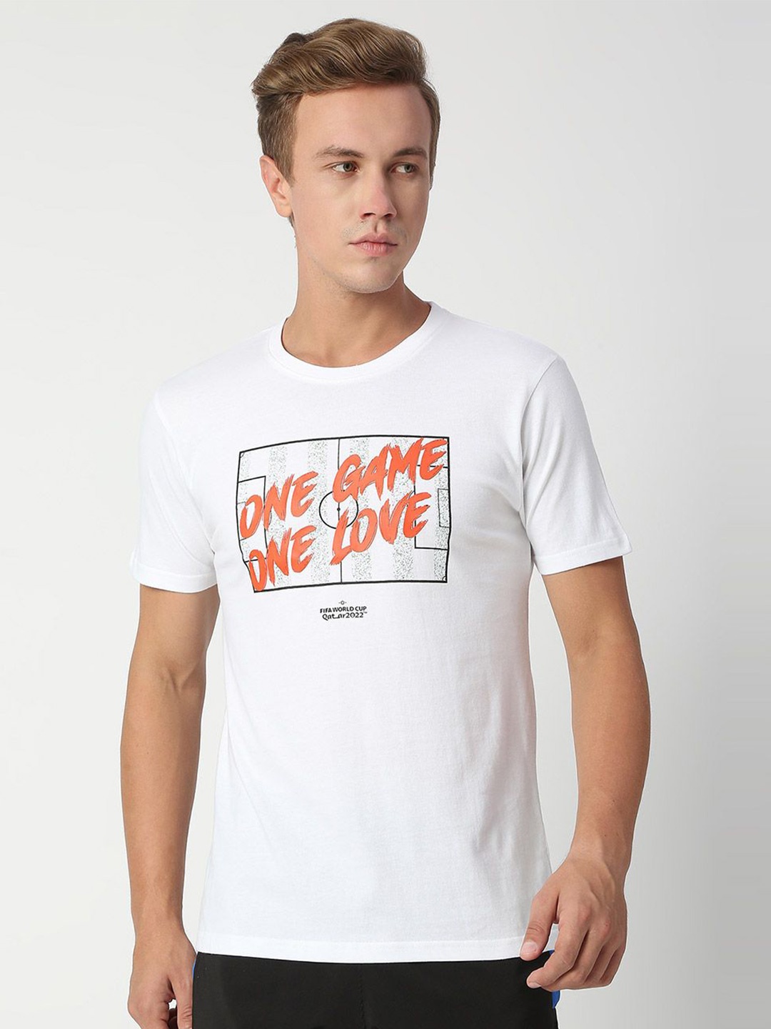 

FanCode FIFA World-Cup Typography Printed Bio Finish T-shirt, White