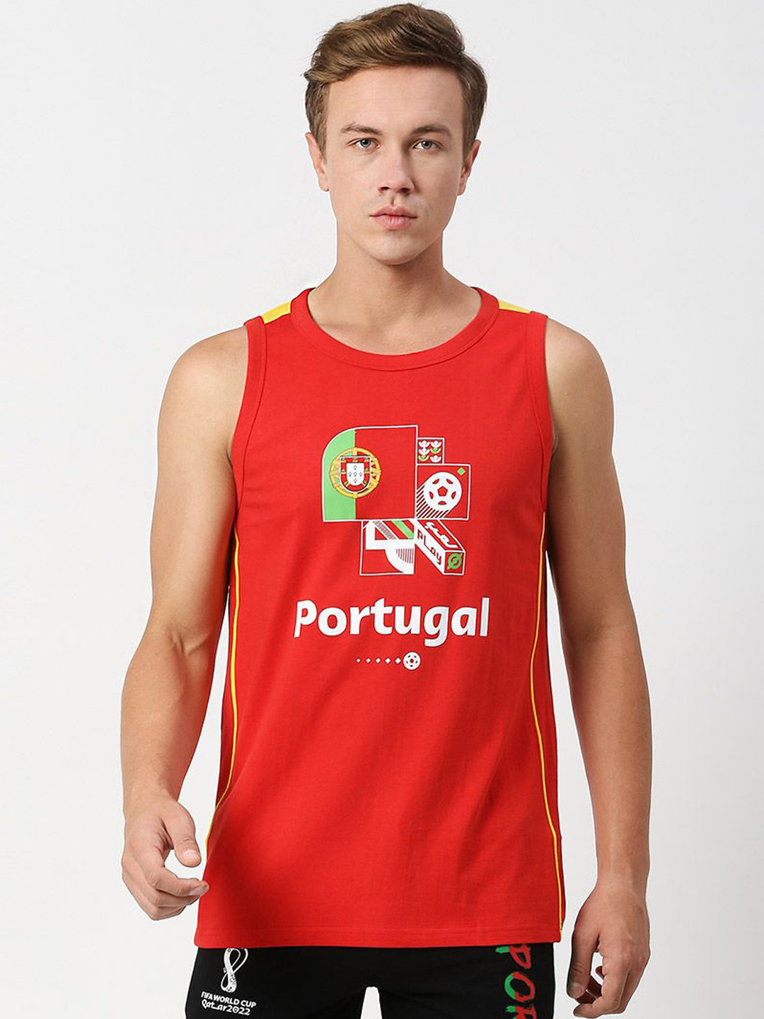 

FanCode Portugal FIFA WC'22 Printed Innerwear Vest, Red