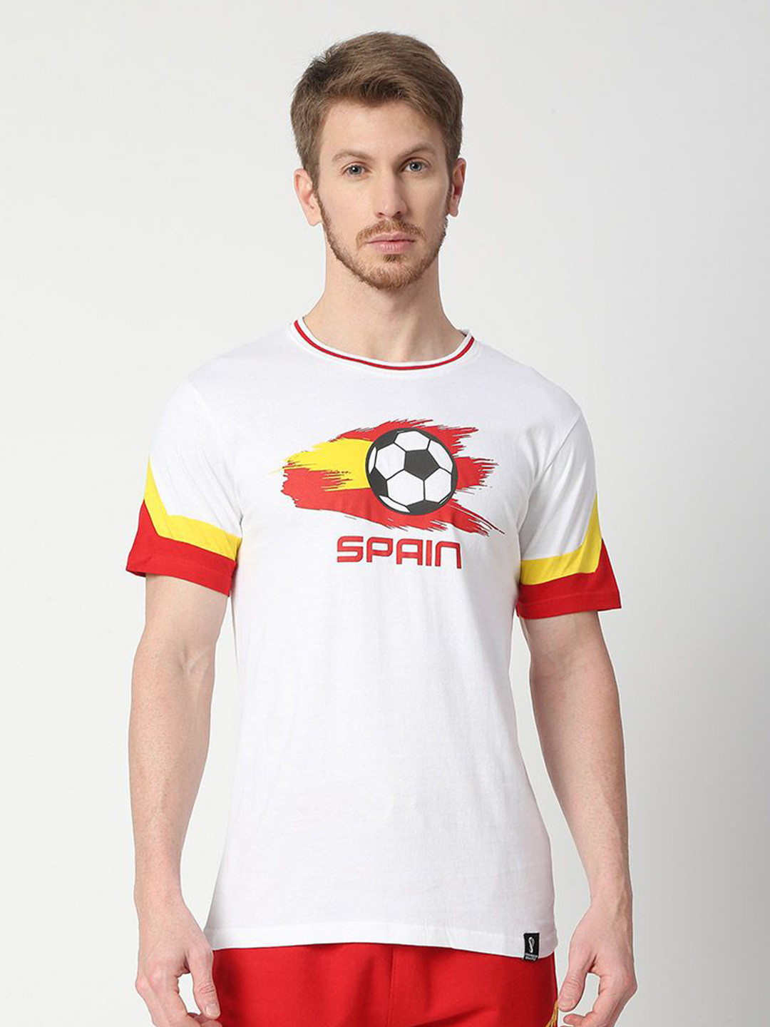 

FanCode Spain FIFA World-Cup Printed Cotton Bio Finish T-shirt, White
