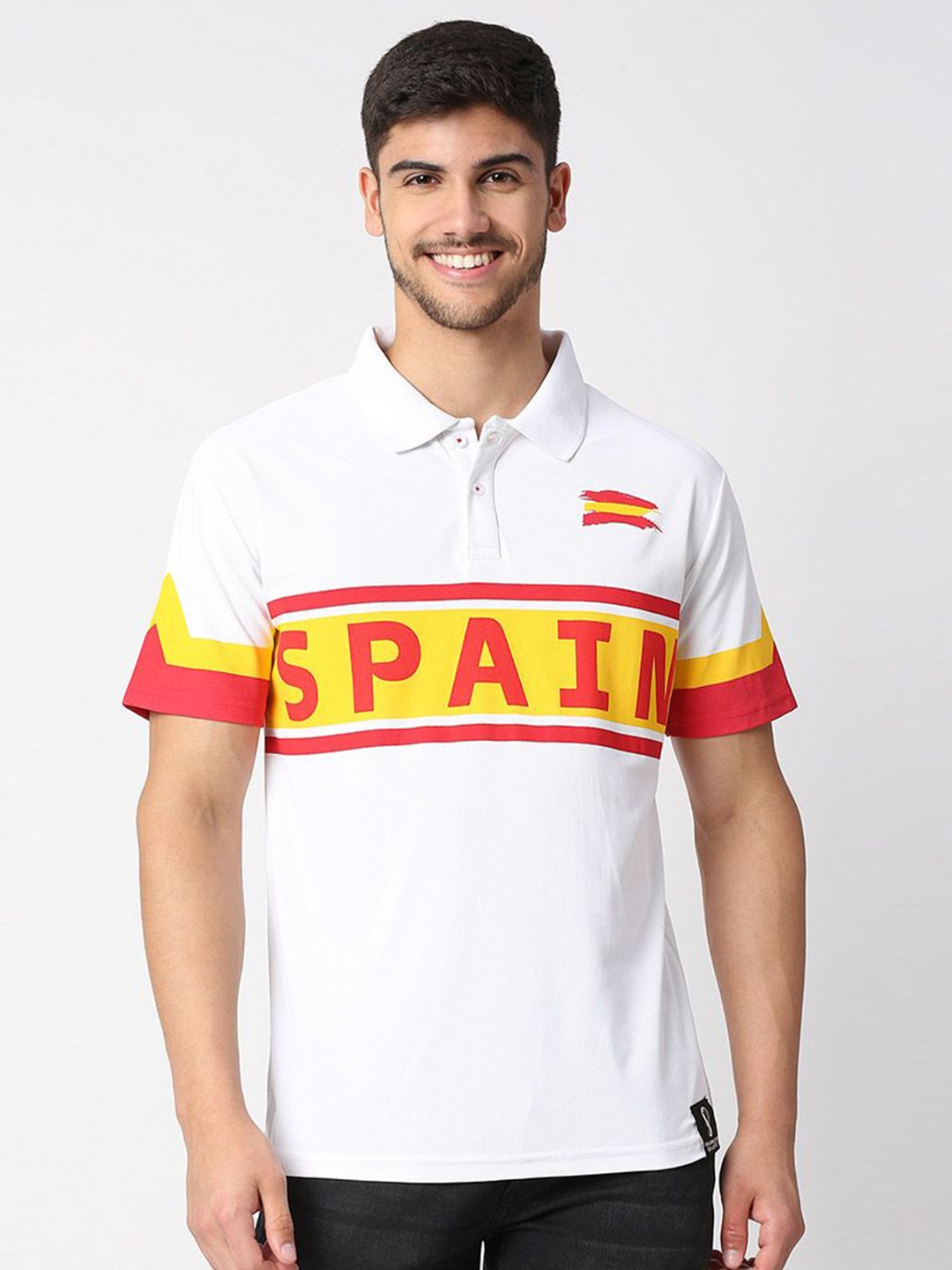 

FanCode Spain FIFA World-Cup Printed Polo Collar T-shirt, White