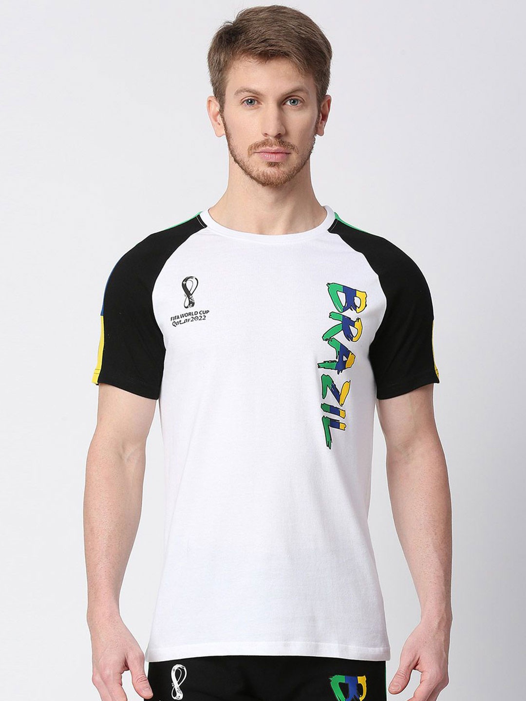 

FanCode Brazil FIFA WC'22 Printed Bio Finish Cotton T-shirt, White
