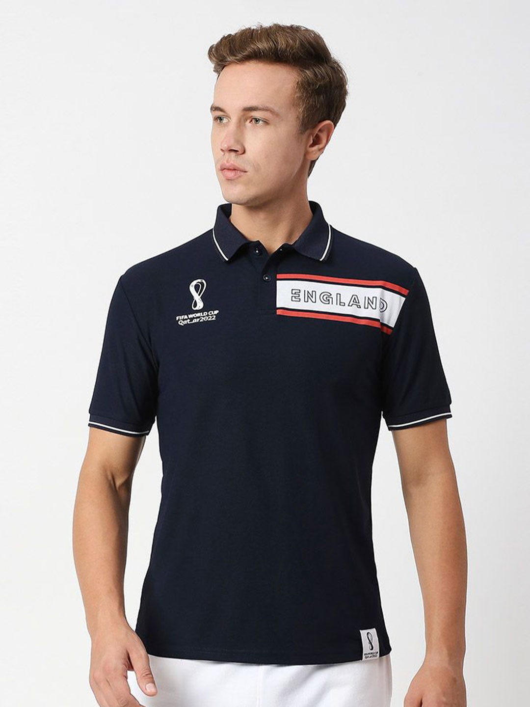 

FanCode Polo Collar Monochrome T-shirt, Blue