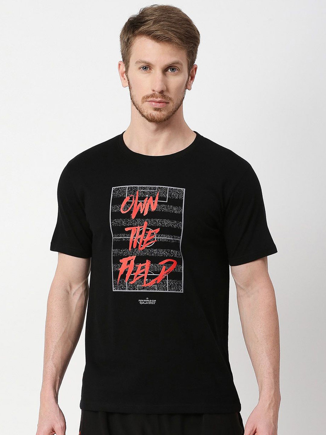 

FanCode Printed Bio Finish T-shirt, Black