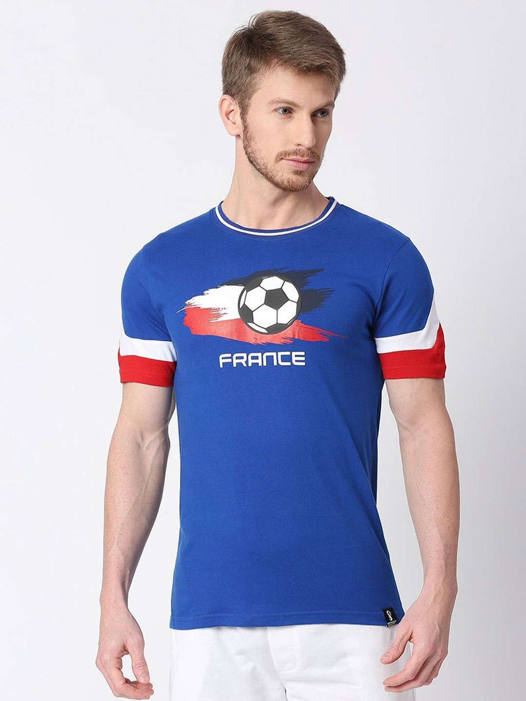

FanCode France FIFA World-Cup Printed Cotton Bio Finish T-shirt, Blue