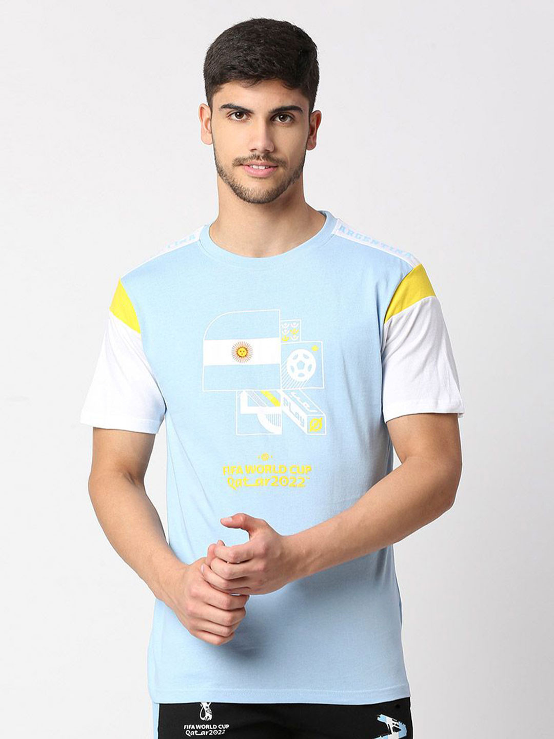 

FanCode Argentina FIFA World-Cup Printed Cotton Bio Finish T-shirt, Blue
