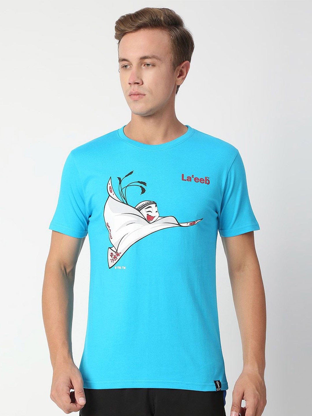 

FanCode FIFA World-Cup Graphic Printed Bio Finish T-shirt, Turquoise blue
