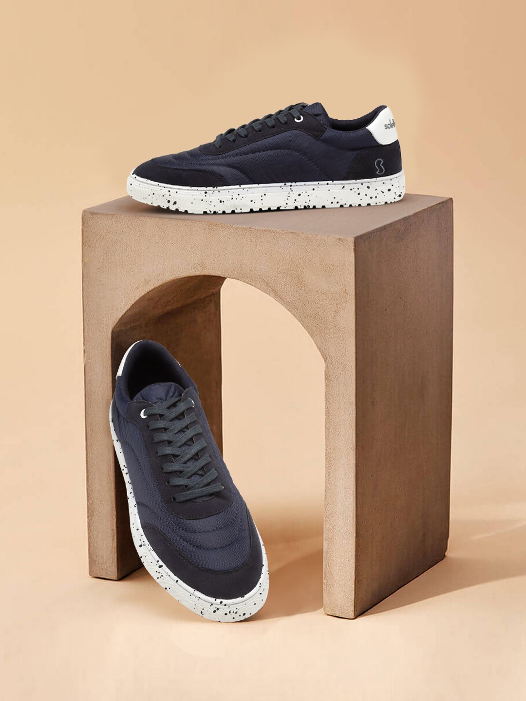 

Solethreads Men Lace-Up Sneakers, Navy blue