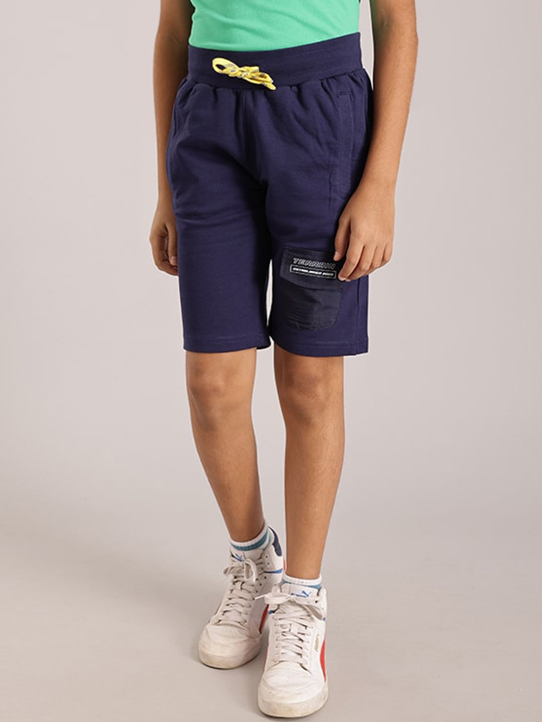 

Indian Terrain Boys Mid-Rise Pure Cotton Shorts, Blue