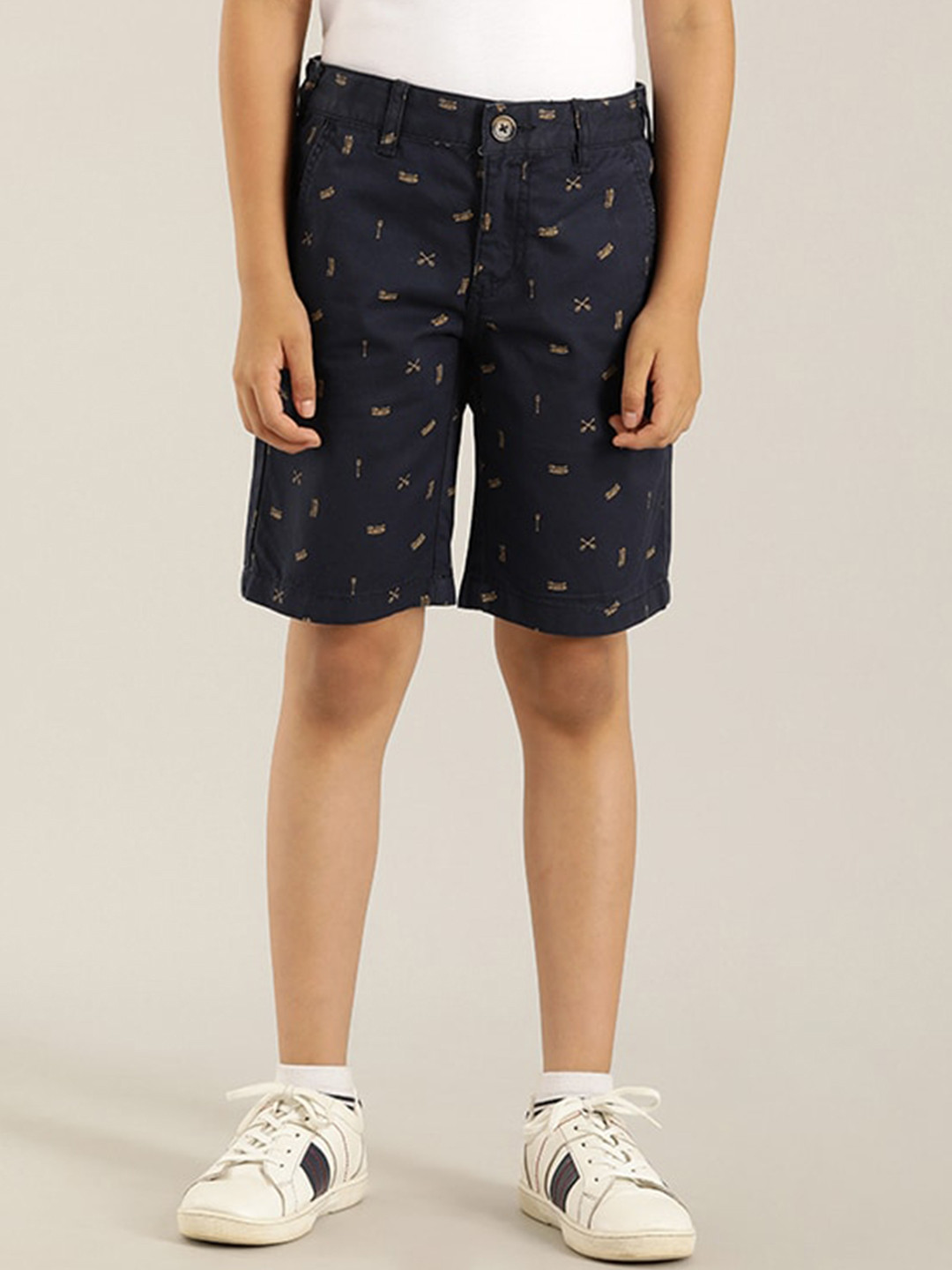 

Indian Terrain Boys Printed Pure Cotton Shorts, Blue