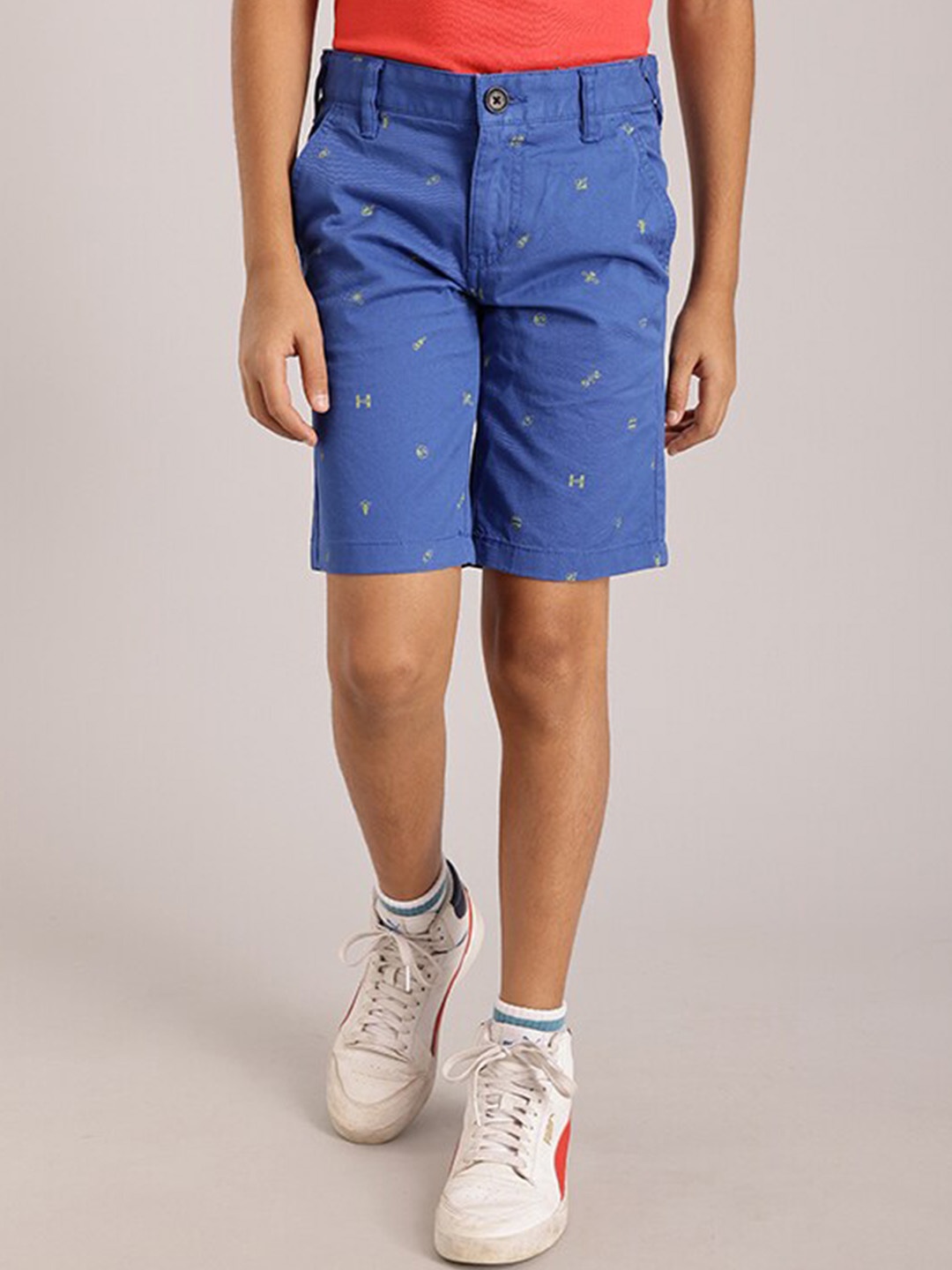 

Indian Terrain Boys Pure Cotton Shorts, Blue