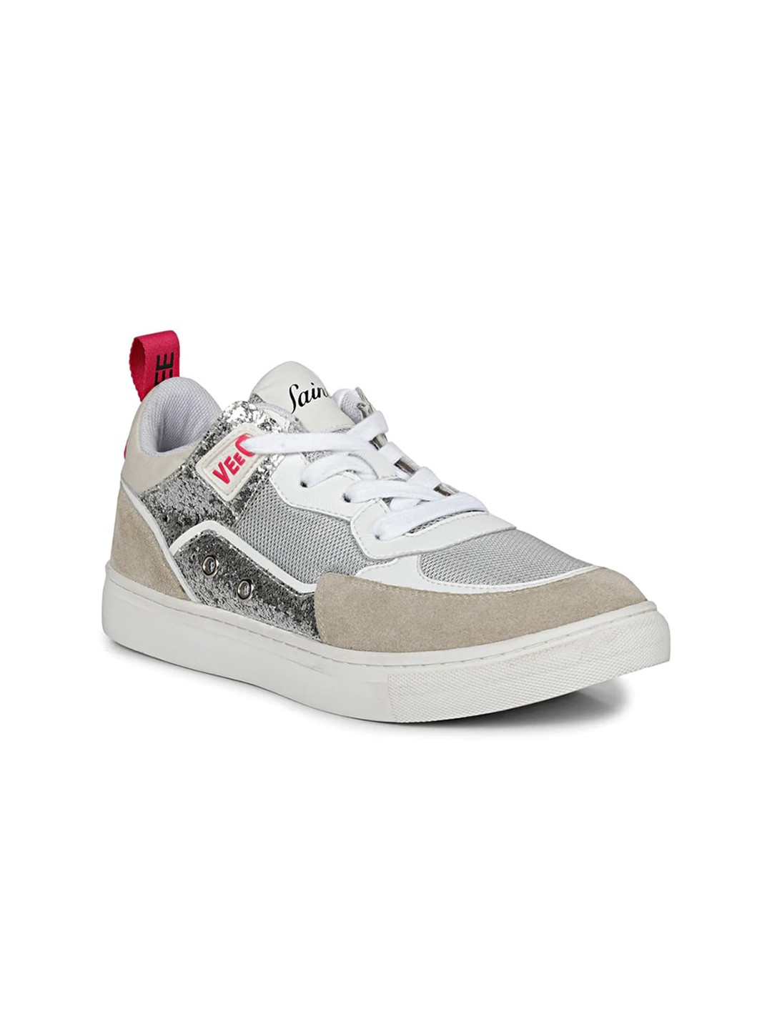 

Saint G Women Shimmery Leather Sneakers, White