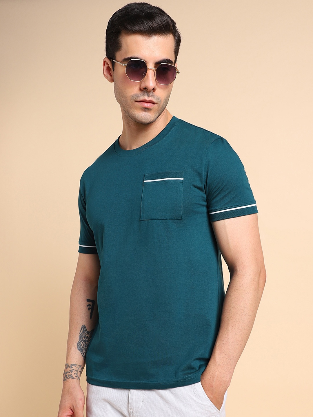 

Dennis Lingo Pure Cotton Slim Fit T-shirt, Teal