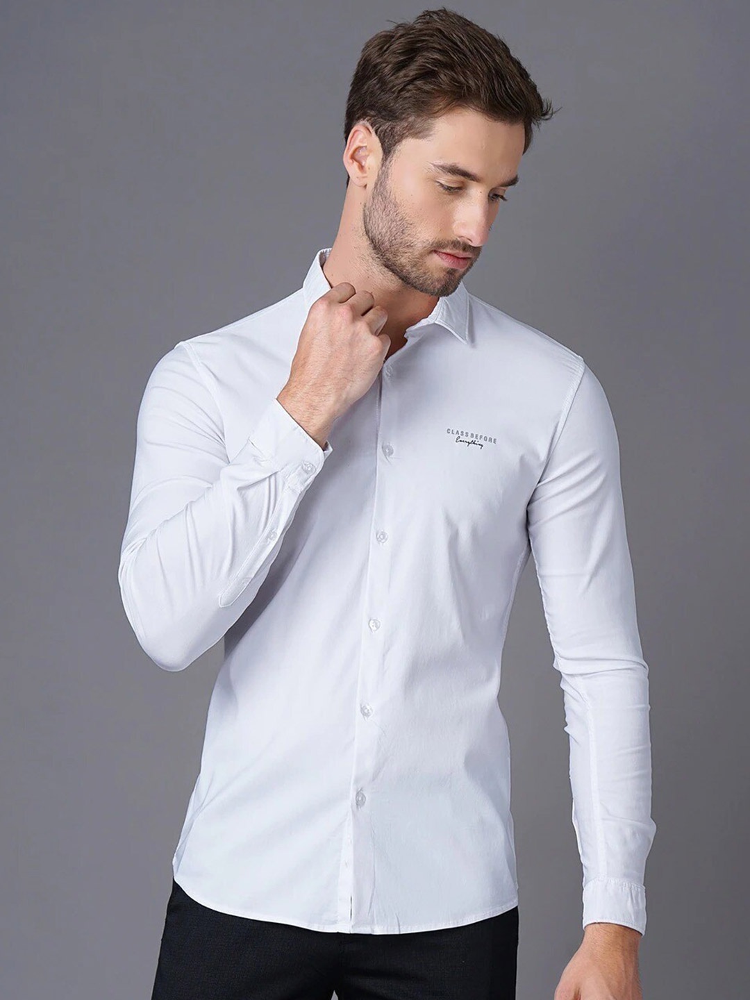 

British Club Smart Slim Fit Opaque Casual Shirt, White