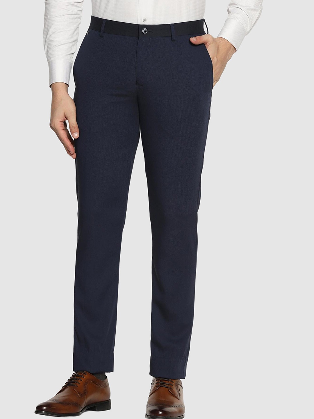 

Blackberrys Men Slim Fit Formal Trousers, Navy blue