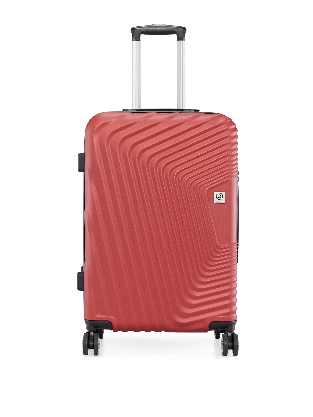 

BAOMI Retro Roam Hard-Sided Textured 26" Medium Trolley Suitcase, Red