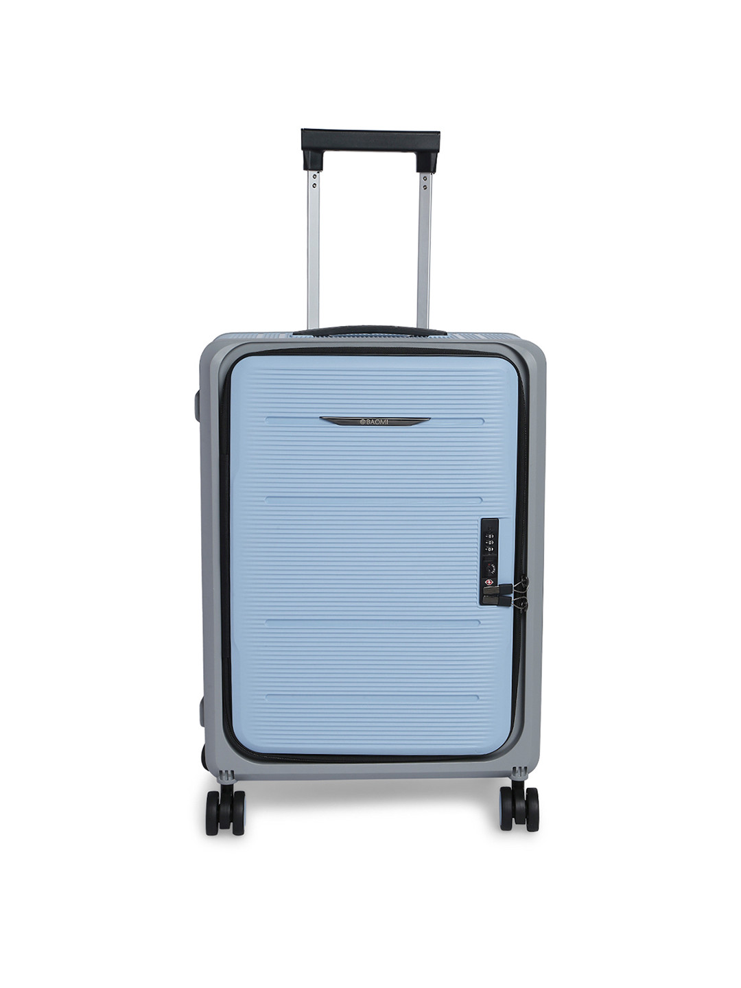 

BAOMI Pastel Dreams Hard-Sided Textured Cabin Trolley Bag- 20 Inch, Blue