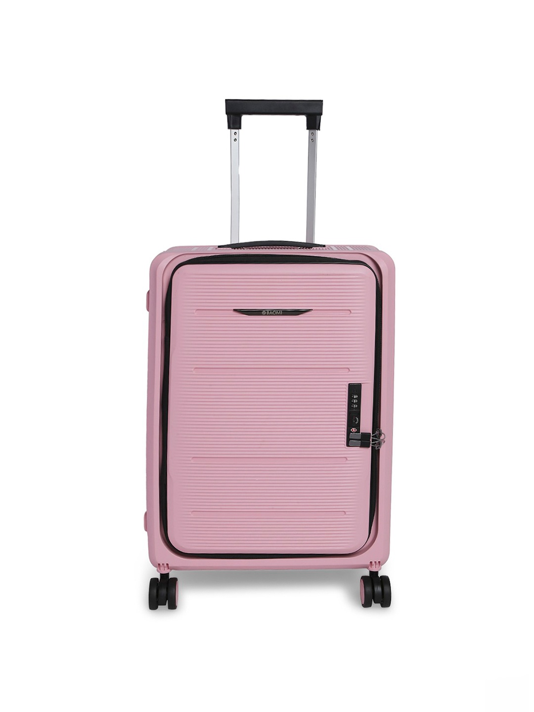 

BAOMI Pastel Dreams Hard-Sided Textured 20" Cabin Trolley Suitcase, Pink