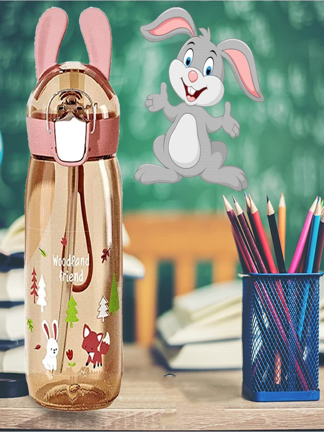 

DALUCI Flip Cover & Leakproof Tritan Water Sipper Bottle 550 ml, Pink