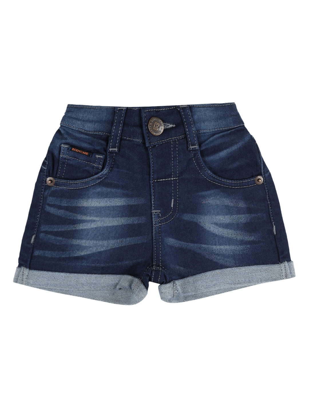 

Bodycare Kids Girls Washed Stretchable Denim Shorts, Blue