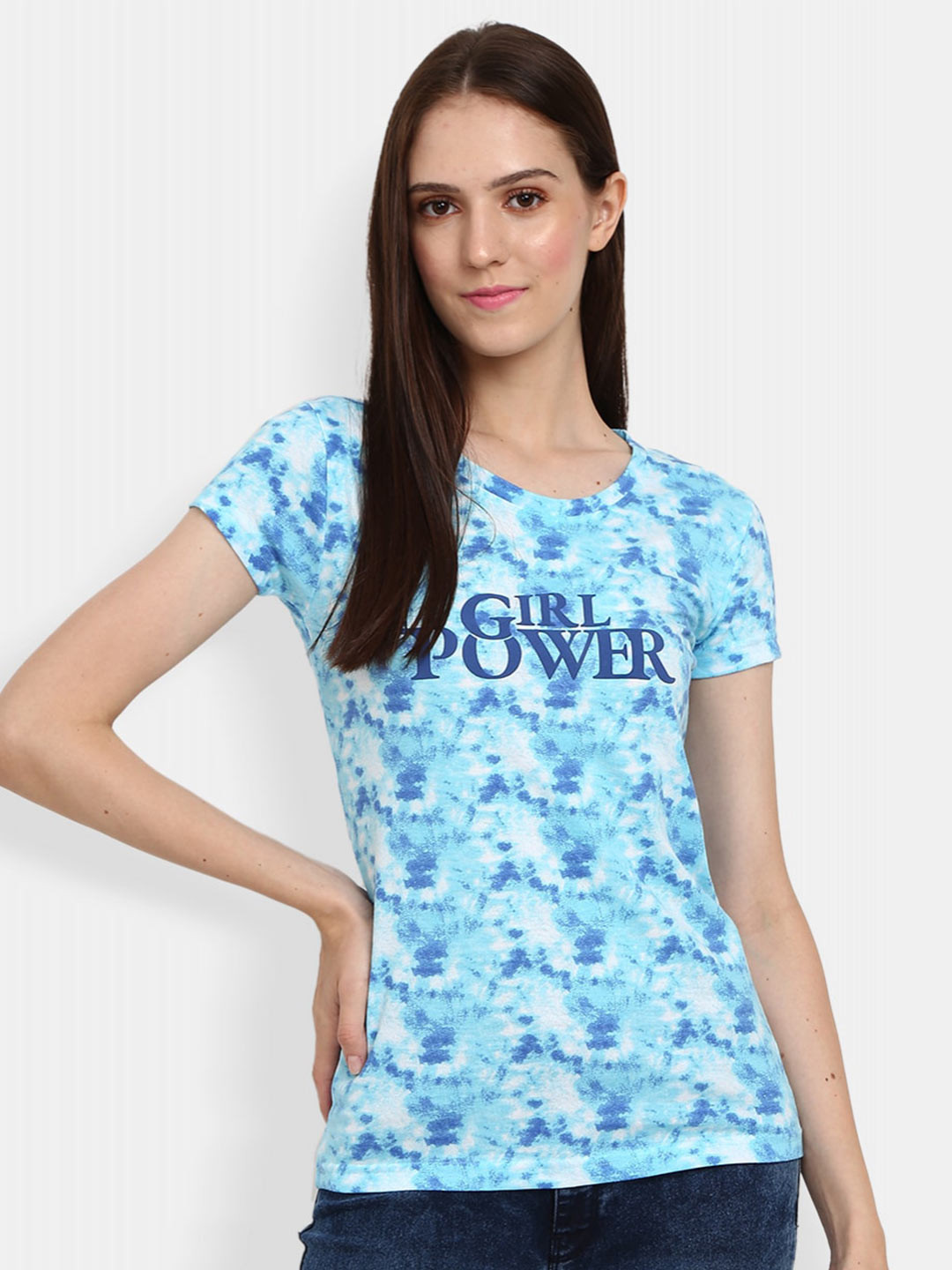 

V-Mart Typography Printed Cotton T-shirt, Blue