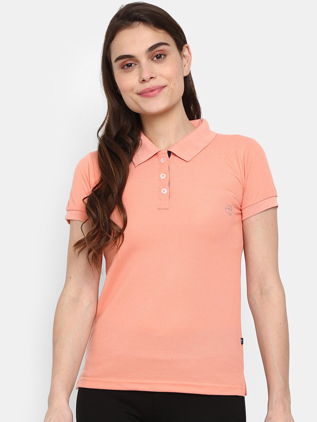 

V-Mart Polo Collar Cotton Casual T-Shirt, Peach