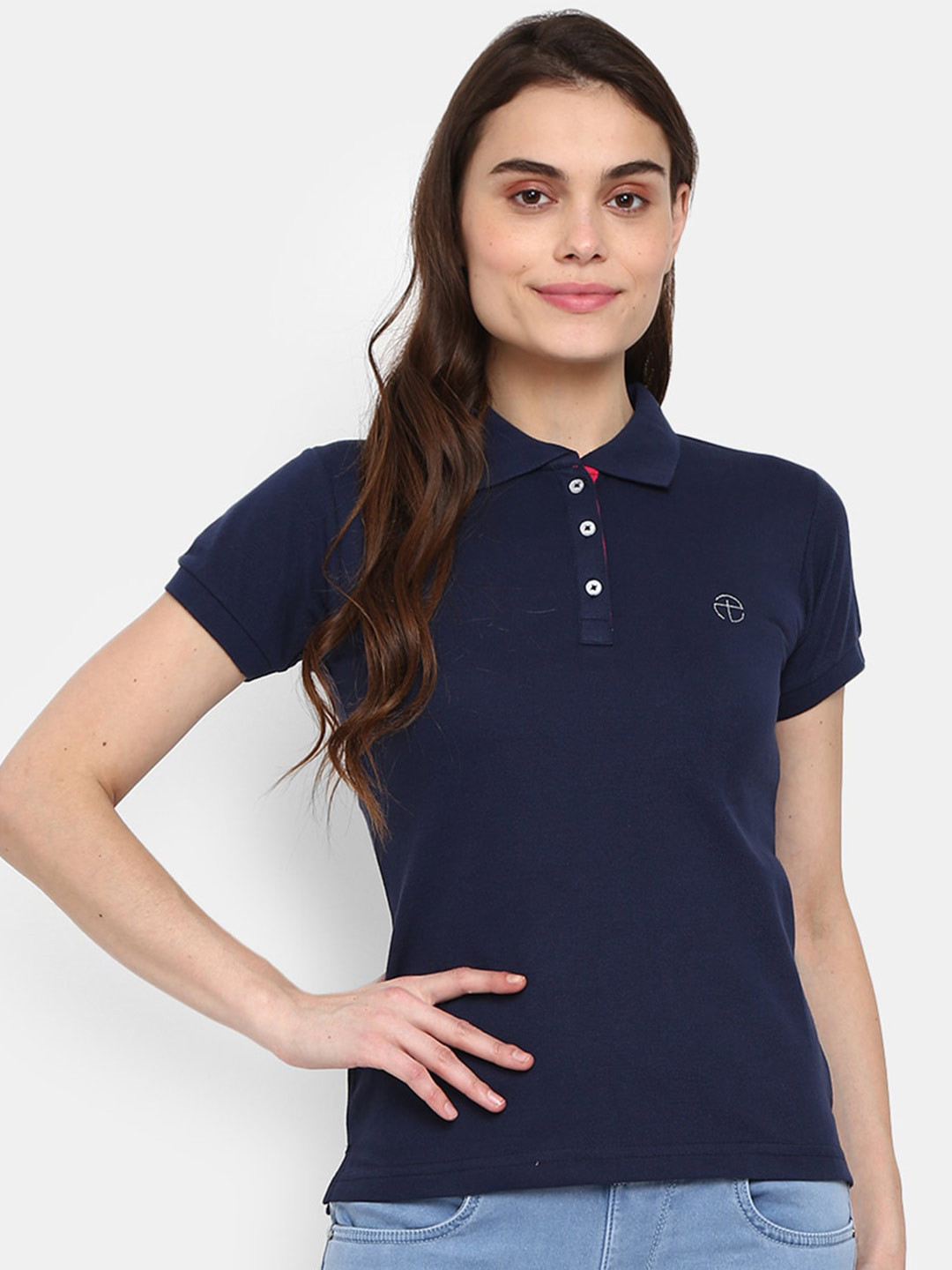 

V-Mart Polo Collar T-shirt, Navy blue