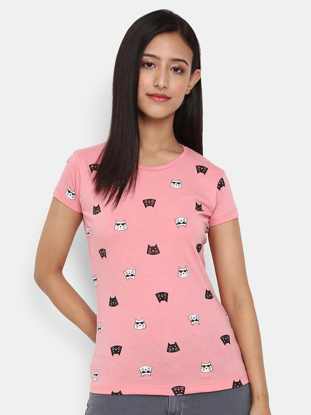 

V-Mart Conversational Printed T-shirt, Pink